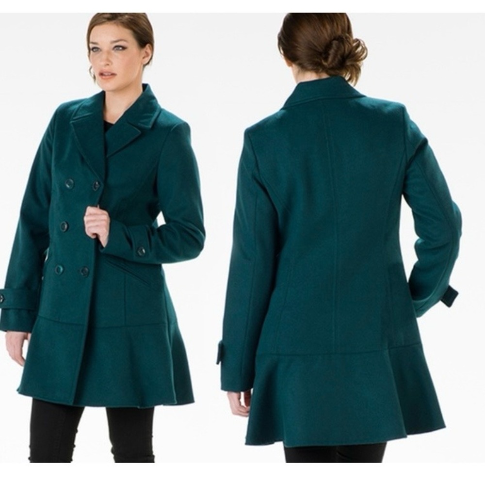 Kensie coquette ruffle peacoat XS - Picture 2 of 9